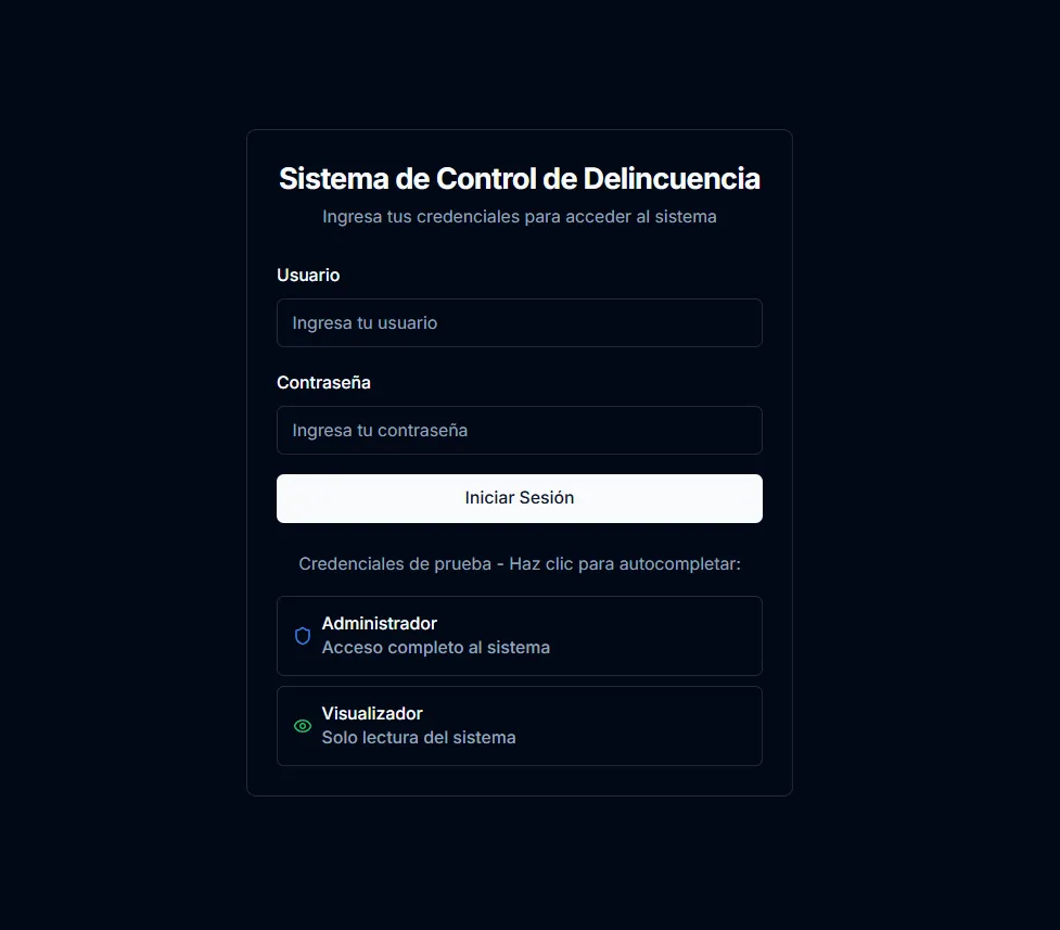 Sistema de Control de Delincuencia